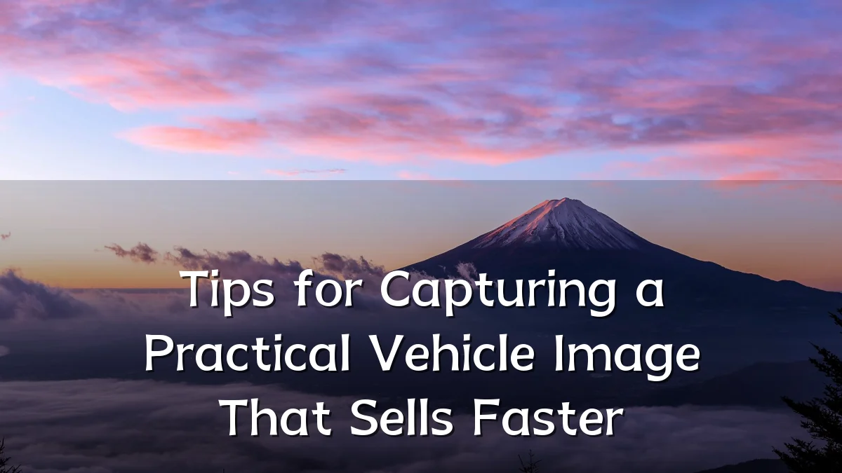 Tips for Capturing a Practical Vehicle Image That Sells Faster