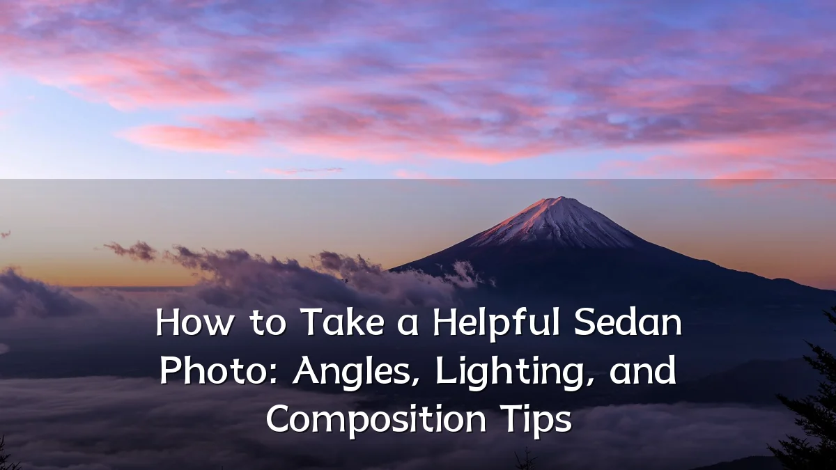 How to Take a Helpful Sedan Photo: Angles, Lighting, and Composition Tips